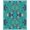 Turquoise Blue Green, Pattern 10, variant on Design&I 8'x10' Washable Area Rug Snag-Free Fish Marine Reef Turtle Coral Seashell Nautical Ocean Motifs for Dining Room, Large Office, Lounge