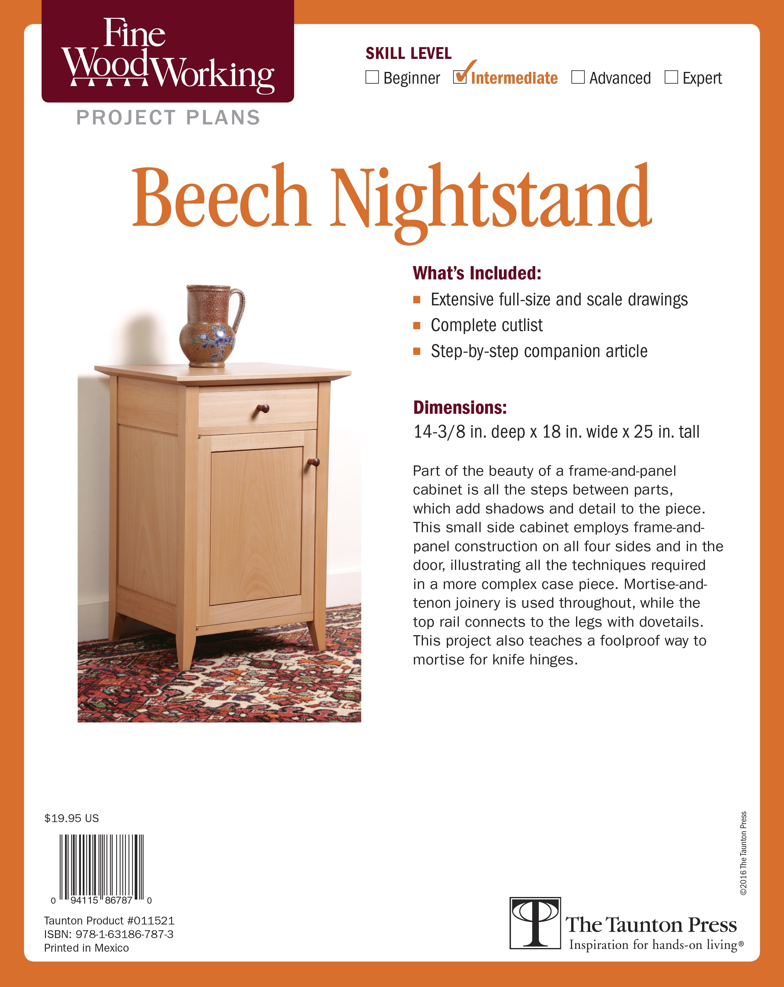 Fine Woodworking s Beech Nightstand Plan Other - Walmart 