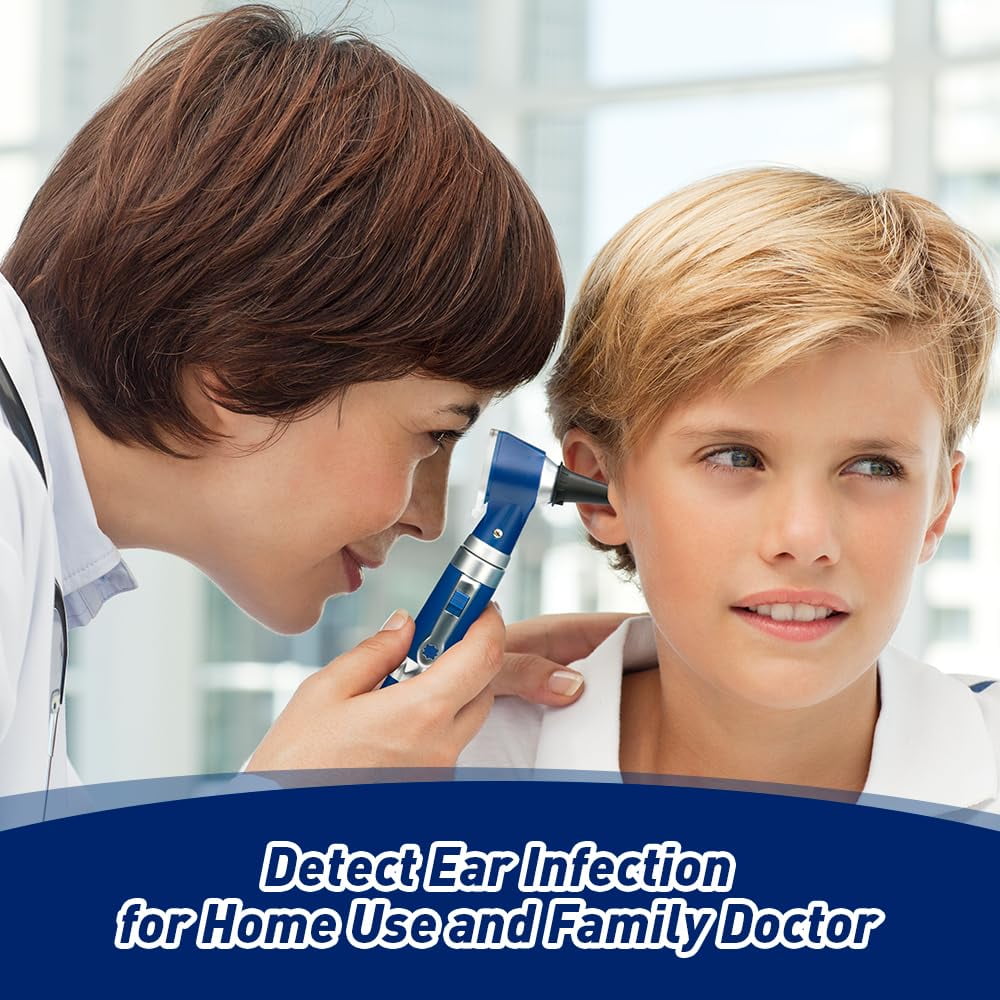 Scian Otoscope Ear Scope with Light Ear Infection Detector and Pocket Ear Checker Kit with 3X Magnify Lens Suitable for KidsAdults Doctors Pets Blue