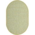 thumbnail image 2 of Rugs.com Jill Zarin Outdoor Collection Rug – 5' 3 x 8' Oval Yellow And Aqua Flatweave Rug Perfect For Living Rooms, Large Dining Rooms, Open Floorplans, 2 of 9