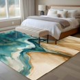 thumbnail image 4 of 5'x8' Area Rugs, Teal Brown Indoor Outdoor Area Rug for Living Room Bedroom, Modern Abstract Art Water Ripple Washable Bathroom Rugs Kitchen Floor Carpet Mats Home Decor Aesthetic, 4 of 8