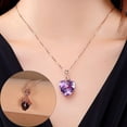thumbnail image 2 of Guodhu Elegant Heart Shaped Amethyst Pendant Necklace, Luxury FashionRose Gold Love Heart Natural Purple Crystal Jewelry - Great Birthday Anniversary Mothers Day Valentine's Day Wedding Gift, 2 of 9