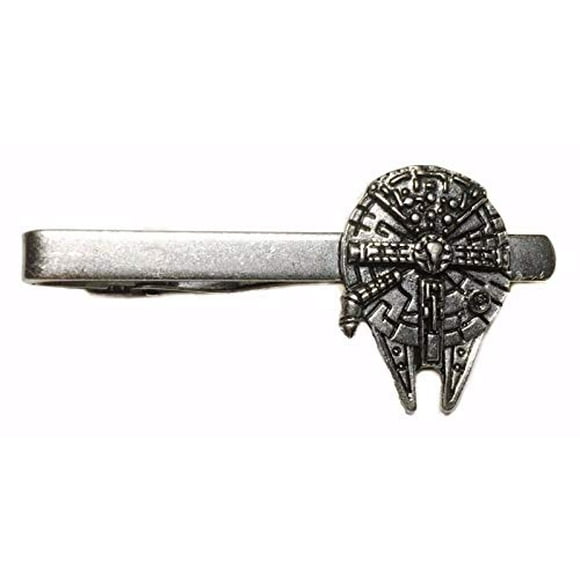S Wars Millennium Falcon Ship Pewter Finish Metal Tie Clip