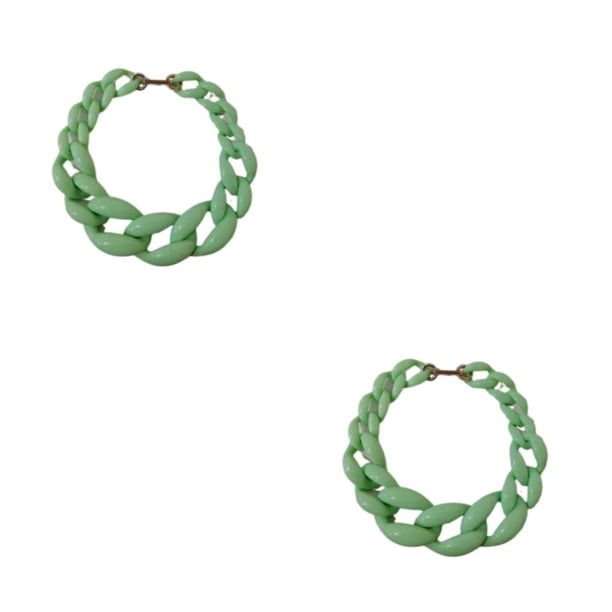 Qarigey Gargantilla Vintage para mujer, Collar bohemio con cadena gruesa, colgantes colgantes, joyería de moda, luz de boda Verde claro 2piezas