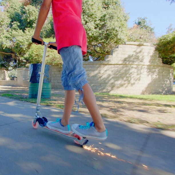 Razor Spark Ultra Folding Kick Scooter - Red, LED Light-up Wheels