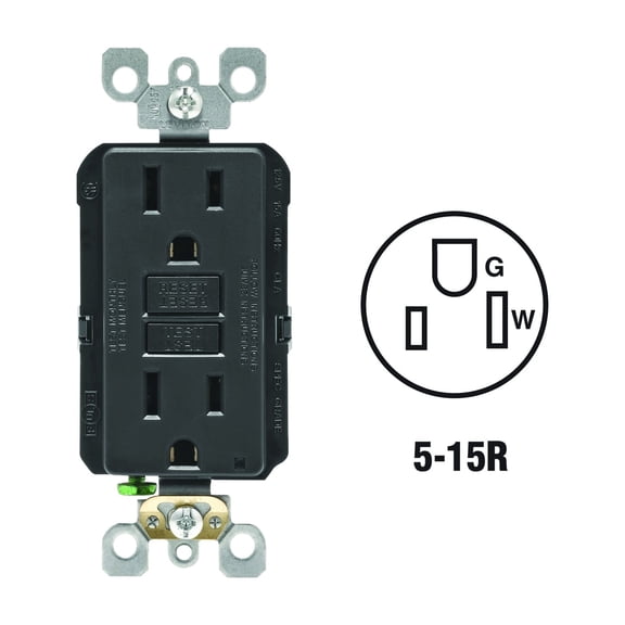 Leviton SmartLockPro Self-Test Rounded Corner GFCI Outlet