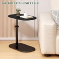 thumbnail image 2 of Sofa Side Table TV Tray, Height Adjustable 360° Rotating C-Shaped Table, Compatible with Small Space, Bedside Bathroom Living Room (Black), 2 of 5