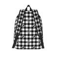 thumbnail image 2 of Lsque Black Tartan Plaid Pattern Canvas Daypack, Durable Backpack, High-quality Versatile Backpack,Vintage Compact Backpack-Medium, 2 of 6