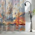 thumbnail image 2 of Abstract Summer Beach Fabric Shower Curtain Art Painting Landscape Washable Shower Curtains for Bathroom, Waterproof Bath Curtain with Hooks Home Decor 72x72in, 2 of 8