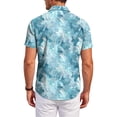 thumbnail image 4 of QHRMKOG Shirt for Men Loose Fit Tropical Print Short Sleeve Hawaiian Shirts Light Holiday Button Down Beach Shirts Summer Fashion Top Blue 2XL, 4 of 6
