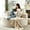 Beige Corduroy, variant on 55" Oversized Round Chaise Lounge Sofa, Upholstered Accent Chair with Pillows, Single Boneless Reading Chairs for Living Room Bedroom, Modern Black