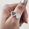 thumbnail image 2 of Rainbow Moonstone Ring, Rough Moonstone Gemstone Ring, June Birthstone, Heart Ring, 925 Sterling Silver, Womens Ring, Christmas, Thanksgiving, Handmade, Statement Jewelry, Rough Gemstone Jewelry, 2 of 6