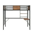 thumbnail image 6 of Twin Loft Bed with Storage Desk, Multifunctional Loft Bunk Bed with Desk and Storage Shelves, Safety Full-length Guardrails, Space-Saving Design Easy to Assemble, Black, LJ3527, 6 of 9