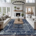 thumbnail image 3 of 8'x10' Area Rugs, Boho Blue Indoor Outdoor Area Rug for Living Room Bedroom, Vintage Ethnic Modern Geometric Abstract Washable Bathroom Rugs Kitchen Floor Carpet Mats Home Decor Aesthetic, 3 of 8