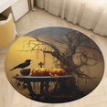 thumbnail image 5 of Halloween Ghosts Horror Pumpkin Round Small Area Rug, Print Non Slip Washable Floor Mat, Soft Throw Rug for Living Room, Powder Room Entryway, Bathroom, Bedside, 5 of 7