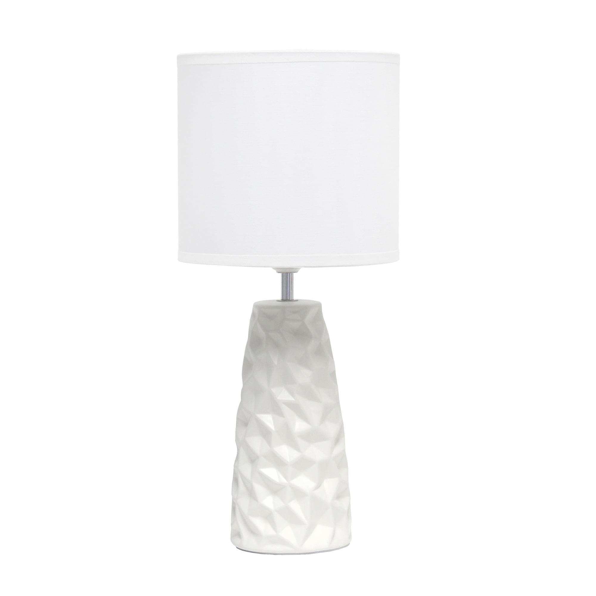 Simple Designs Sculpted Ceramic Table Lamp, Off White