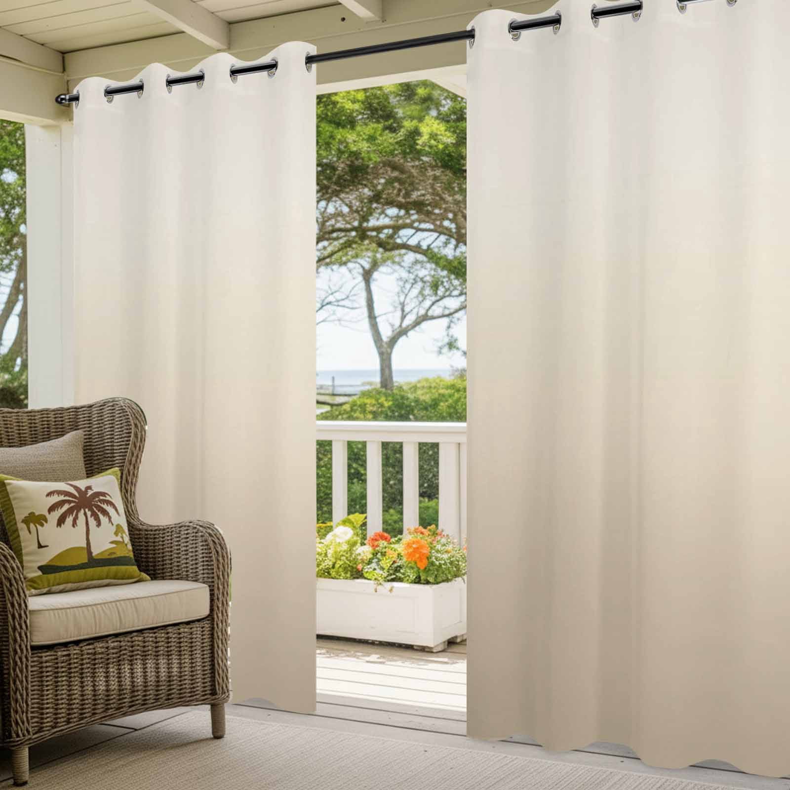 Beige Brown Ombre Outdoor Curtains for Patio Waterproof,Windproof Privacy Curtains with Weighted Bottom,Modern Abstract Art Gradient Aesthetics Outside Drapes for Picnic Garage Yard 54"x84" 1 Panel