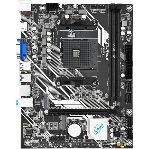 B450M-K Motherboard, Supports AMD AM4 Ryzen 5000 Processors, Micro-ATX, DDR4, Dual M.2, SATA 6Gb/s, Realtek GbE LAN, PCIe 3.0