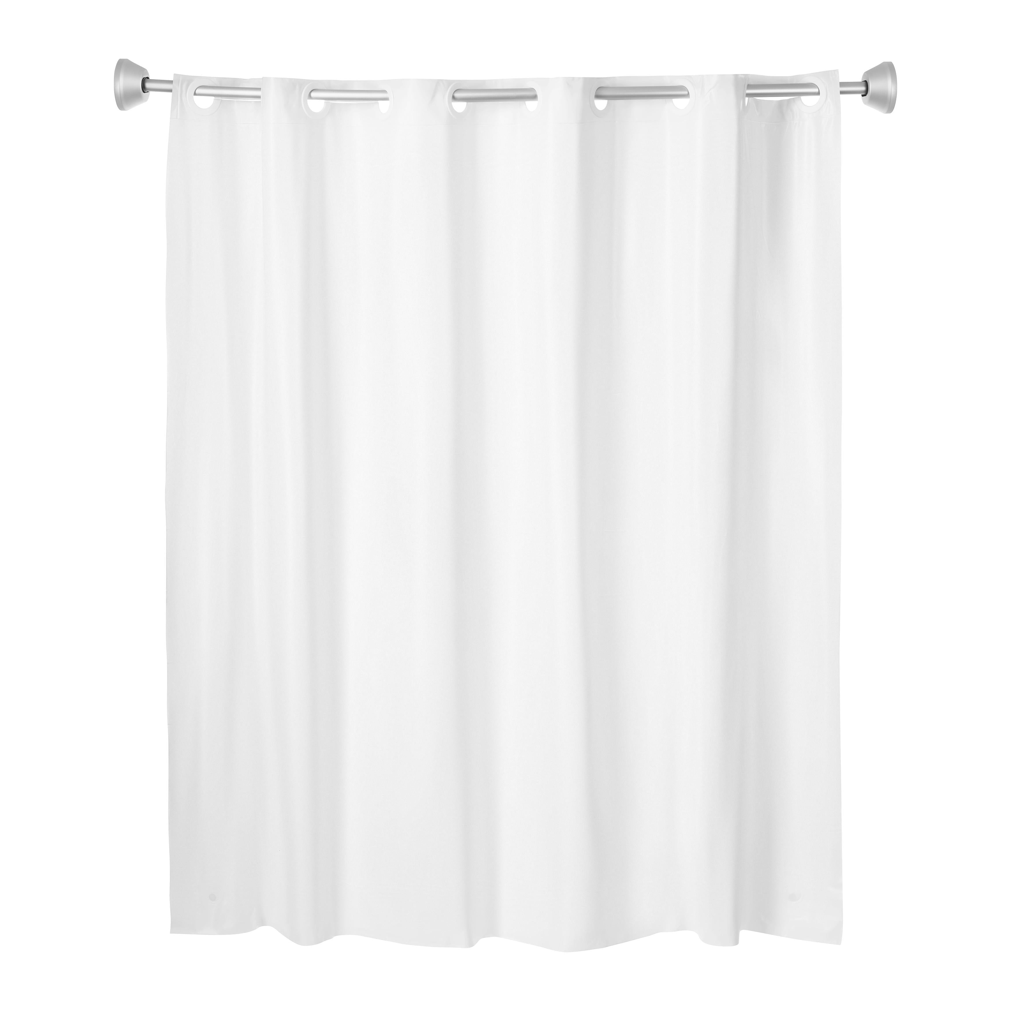 Whitmor No Hook Split Ring Vinyl Shower Curtain, 71" x 74"