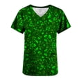 thumbnail image 4 of Fiudx Ofertas Relámpago Blusa de Manga Corta con Cuello En V para Mujer, Uniforme de Trabajo, Impresión de Bolsillo, 4 of 5