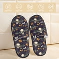 thumbnail image 2 of Slippers for Women, cool skull bat garlands cobwebs Womens Slippers Fuzzy Winter House Shoes, Soft Anti-Skid Slippers Indoor and Outdoor, 2 of 7