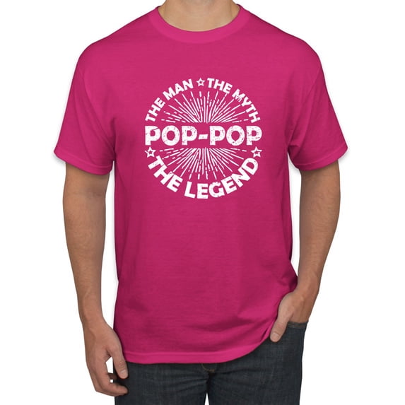 Wild Bobby, Pop-Pop Man Myth Legend Funny Dad Uncle Papa Granpa Dad Gift, Father's Day, Men Graphic Tee, Fuschia, XX-Large