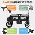 thumbnail image 4 of Bobiber Collapsible Wagon Stroller 2 Seater with 3-Point Harnesses, Canopy, Storage Bag, Adjustable Handlebar, 2 Cup Holders, Gray, 4 of 8