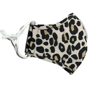 Laurier Reusable Face Mask 3-Layer 5 Packs - 2 Leopard And 3 White XS/S
