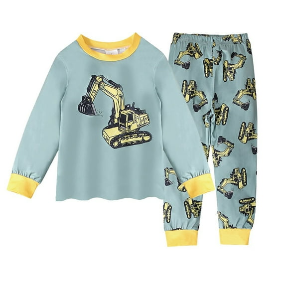 newwalpole Toddler Boys Planet Pajamas Dinosaur Cotton Kids Truck 2 Piece Train Kids Pjs Sleepwear Clothes Se Yellow for Size 1-2 Years