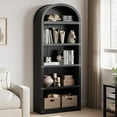 thumbnail image 6 of Arched Bookshelf Bookcase 5 Shelf Tall Bookcase Farmhouse Display Storage Rack Wooden Bookshelves for Home Office, Living Room, 6 of 7