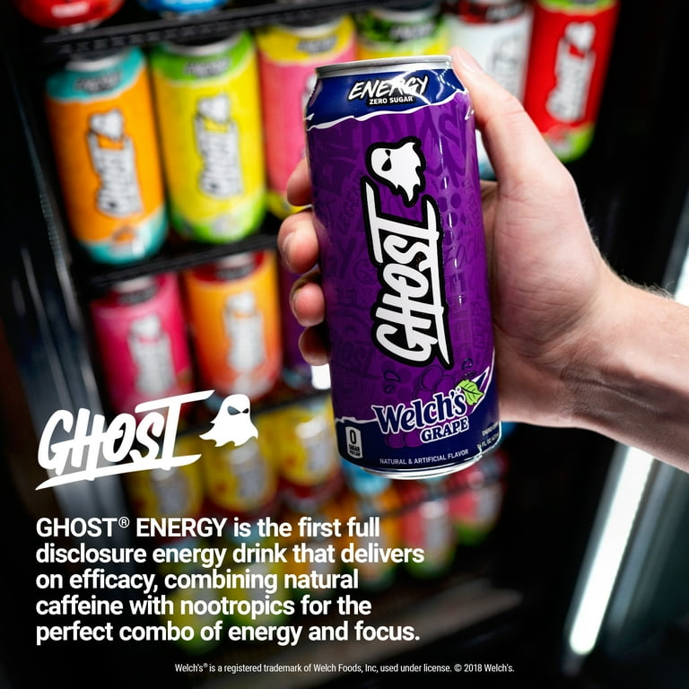 GHOST® ENERGY Zero Sugars Energy Drink, Welch's Grape, 200mg