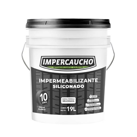 Impermeabilizante Impercaucho Cubeta Calidad 10 años Blanco 19 Litros