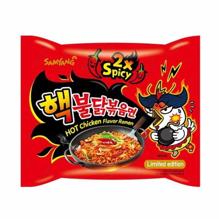 Samyang Ramen Spicy Chicken Roasted Noodles Extra 2X Spicy Flavor (Pack of