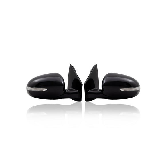 Door Mirror - Compatible/Replacement for '17-19 Kia Sportage EX - Power-Folding, Heated With Signal, Without Blindspot, Unpainted - Pair, Left Driver + Right Passenger Set - 87620D9120, 87610D9660