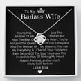 thumbnail image 7 of Badass Wife Necklace From Husband, Unique Wife Christmas Gift, Wife Christmas Jewelry, To My Wife Necklace, Wife Anniversary Jewelry, Necklace With Meaningful Message Card Inside, 7 of 7