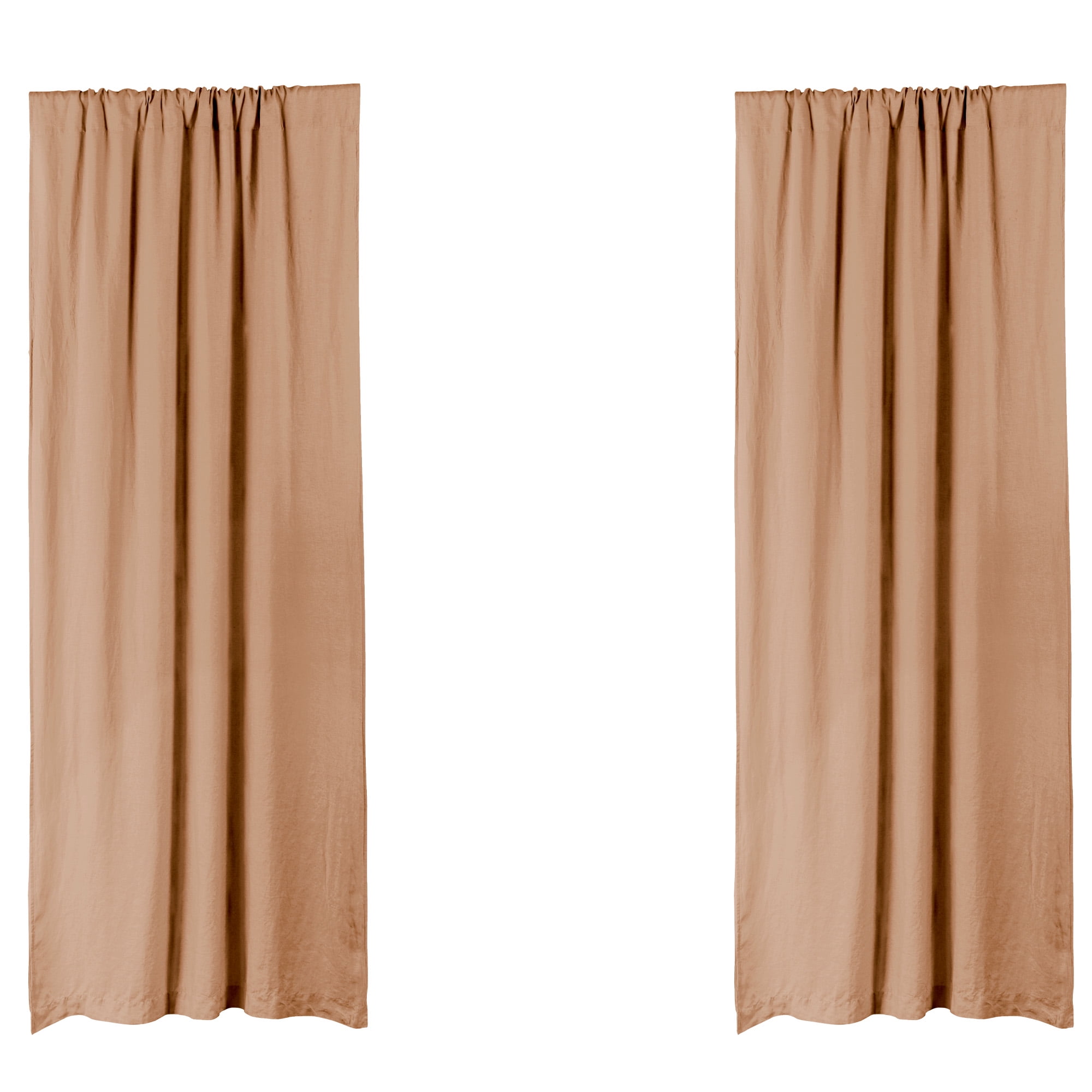 Levtex Home - 100% Linen - 84" Curtain (Set of 2) - Washed Linen - Sandstone - Drape Size (50 x 84in.)