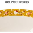 thumbnail image 3 of Silver Buffalo Sanrio Hello Kitty Pink and Gold Japanese Pattern with Flowers Ceramic Ramen Noodle Rice Bowl with Chopsticks, Microwave Safe, 30 Ounces, 3 of 11