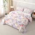 thumbnail image 3 of Manfei Cartoon Kitten Quilt King, Watercolor Spring Butterfly Flower King Coverlet Set, Light, 3 Pieces, 1 Bedspread and 2 Pillowcases, 3 of 7