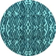thumbnail image 1 of Ahgly Company Indoor Round Abstract Light Blue Modern Area Rugs, 4' Round, 1 of 4