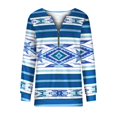 thumbnail image 4 of Sudadera para mujer Otoño Sudaderas Moda Impreso Camiseta suelta Blusa de manga larga Cuello en V Tops casuales Cremallera Odeerbi ODB-5, 4 of 5