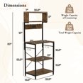 thumbnail image 3 of Costway Kitchen Bakers Rack 5-Tier Coffee Bar Station with Power Outlet Storage Hutch Open Shelves, 3 of 10