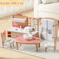 thumbnail image 3 of Dollhouse Furniture Set, 32 Pcs Miniature Doll House Accessories , for Kitchen Bedroom Living Room Bathroom, Toy for Ages 3+ Boys Girls, Gift for Kids,A set, 3 of 13