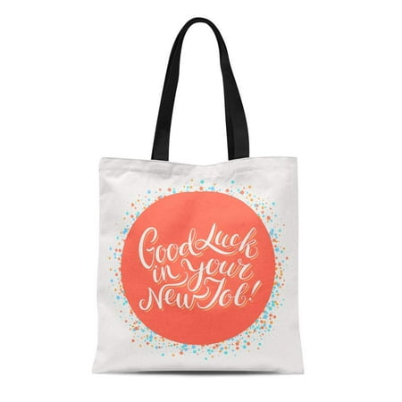 LADDKE Canvas Tote Bag Farewell Good Luck in Your New Job Best Congrats Durable Reusable Shopping Shoulder Grocery (Best Wishes Congratulations For New Job)