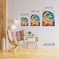 thumbnail image 4 of Rainbow Kirigami Surfer in Coastal Landscape Canvas Wall Art Print 18X24", 4 of 4
