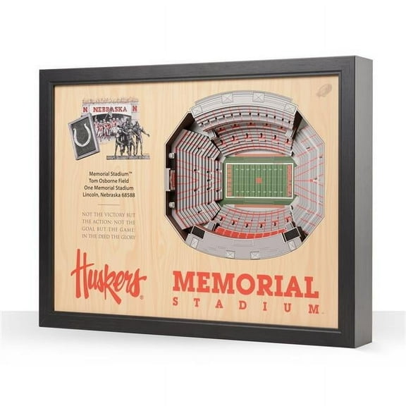 Nebraska Huskers 25.5" x 19.5" Memorial Stadium Stadium Views Wall Art