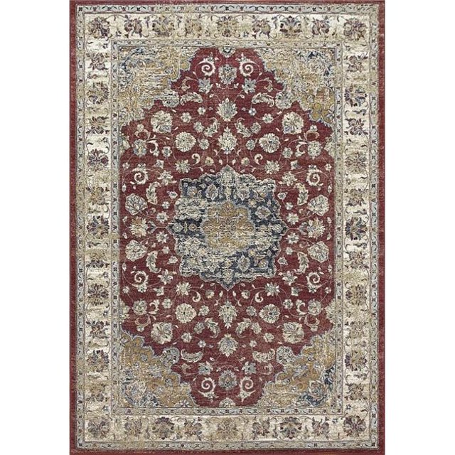 Dynamic Rugs AN710575591464 6 Pi 7 Po x 9 Pi 6 Po Ancien Tapis Traditionnel Rectangle 57559 - 1464 Rouge et Ivoire