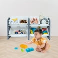 thumbnail image 4 of UNiPLAY Toy Organizer With 6 Removable Storage Bins, Multi-Bin Organizer for Books, Building Blocks, School Materials, Toys with Baseplate Board Frame (Gray), 4 of 8