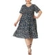 thumbnail image 1 of GRACE & GRANDEUR Vestido de Verano Midi Elegante con Flores para Mujeres Talla Grande 1X Azul, 1 of 8