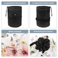 thumbnail image 3 of PhooArto Large Barrel Drawstring Makeup Bag, Butterflies Flowers Pattern Travel Cosmetic Bag Portable Make Up Organizer Bag, 3 of 6