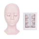 thumbnail image 1 of Cabezal de extensión de pestañas pares de párpados extraíbles, cabezal de cosmetología de maquillaje, cabezal de entrenamiento de práctica suave Rosado Macarena Cabeza de maniquí de pestañas, 1 of 7